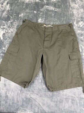 Royal Blue Mens Army Green Cargo Shorts Adjustable Waist 40